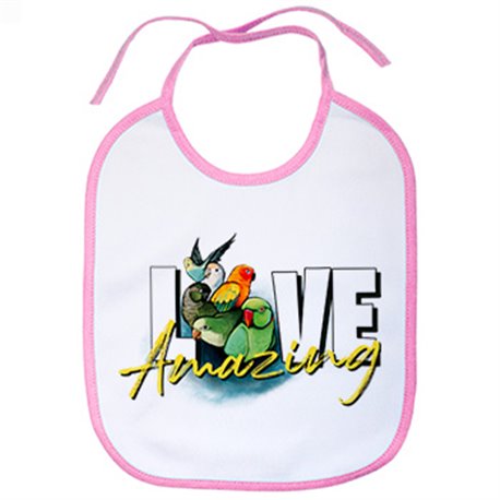 Babero amor por los pájaros loros