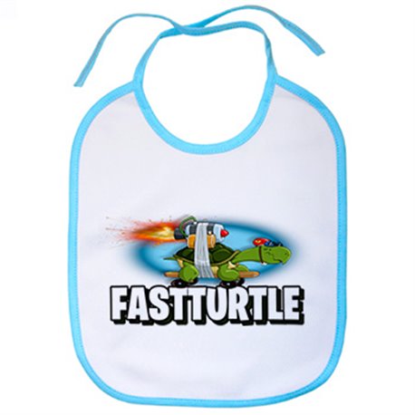 Babero dibujo divertido de una tortuga veloz