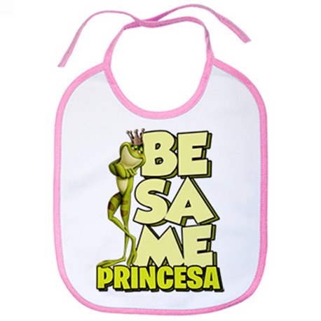 Babero dibujo divertido rana bésame princesa