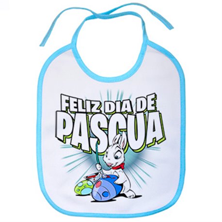 Babero feliz día de pascua huevo conejo
