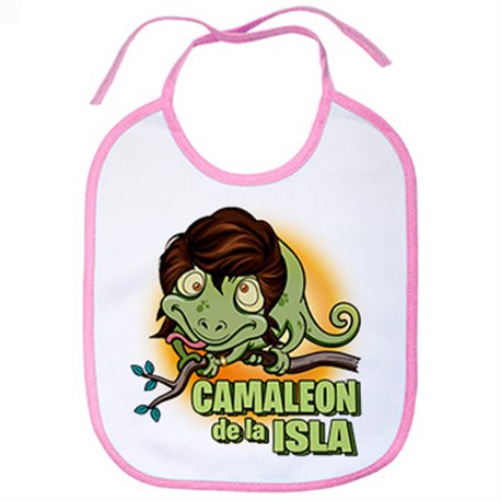 Babero ilustración parodia divertida de un camaleón de la isla