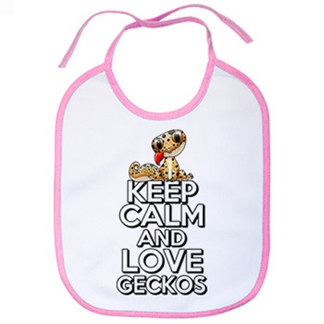 Babero keep calm and love geckos