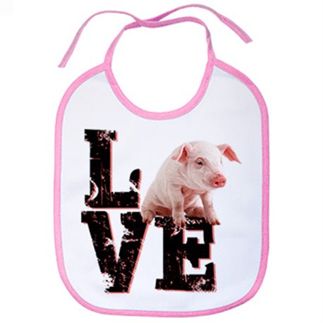 Babero Love Pig me gustan los certidos mascotas