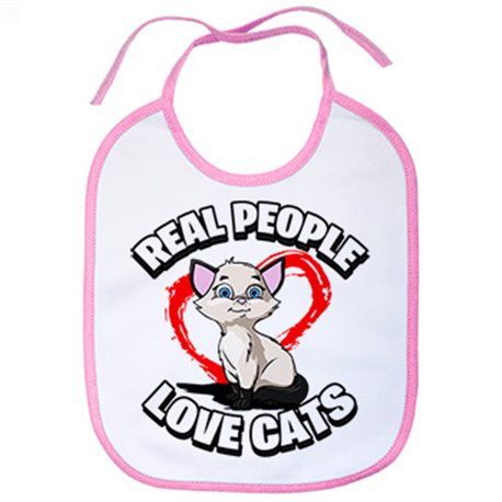 Babero real people love cats amantes de gatos