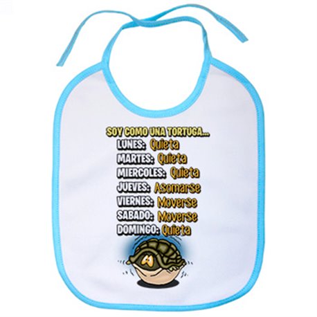 Babero soy como una tortuga meme divertido para chica