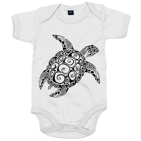 Body bebé ilustración de tortuga tribal maori