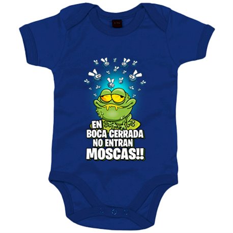 Body bebé dibujo divertido de rana comiendo moscas