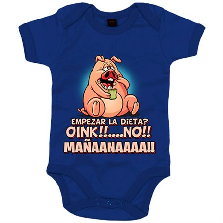 Body bebé frase divertida cerdito empezar la dieta mañana