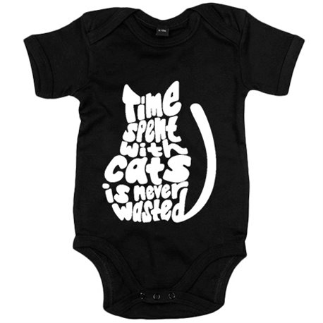 Body bebé frase para amantes de gatos time spent with cats is never wasted