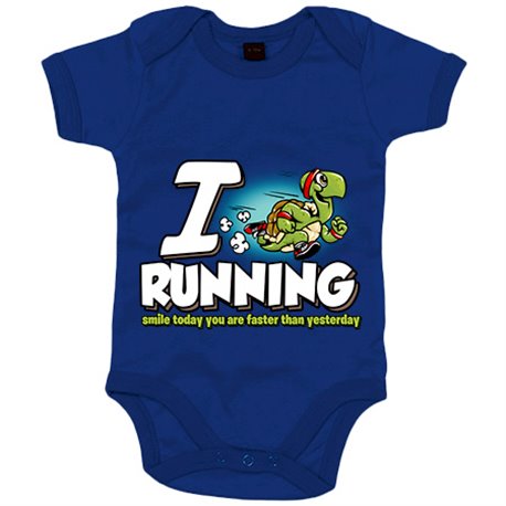 Body bebé I Love Running divertido con tortuga veloz para corredores trail maratones