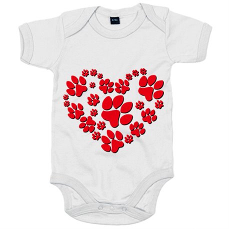 Body bebé amor por los perros pisada de mascota
