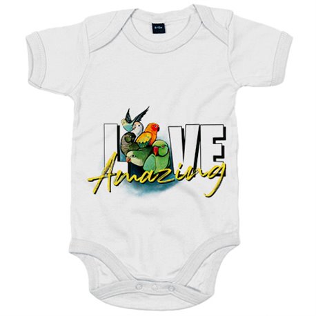 Body bebé amor por los pájaros loros