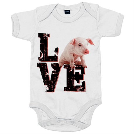 Body bebé Love Pig me gustan los certidos mascotas