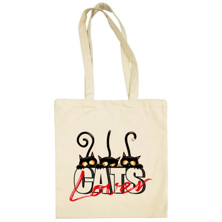 Bolsa de tela amante de los gatos negros