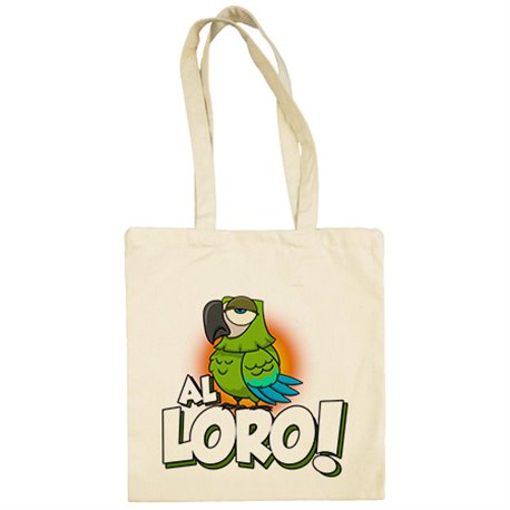 Bolsa de tela frase al loro para amantes de las aves