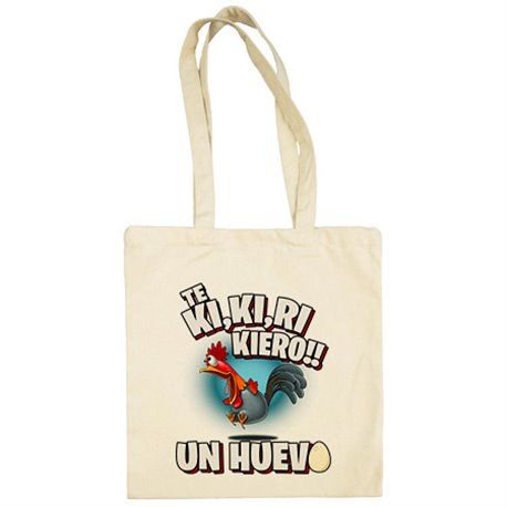Bolsa de tela frase divertida te quiero un huevo