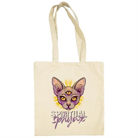 Bolsa de tela ilustración de gato spiritual Sphynx
