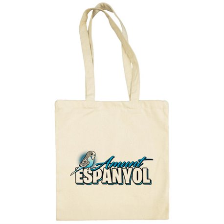 Bolsa de tela ilustración parodia de un periquito espanyol