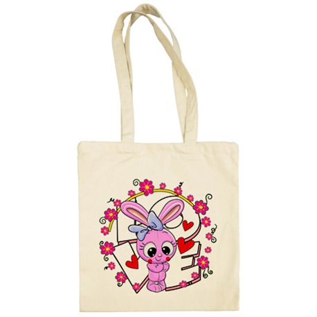 Bolsa de tela Love conejita amorosa