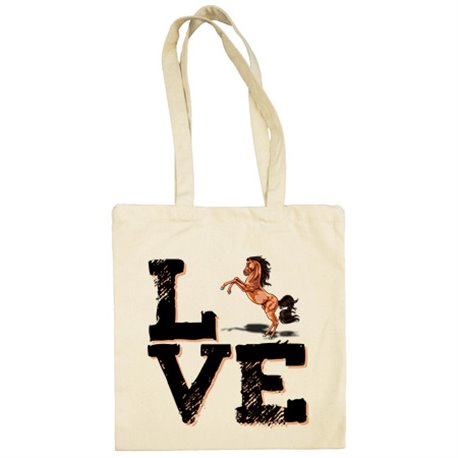 Bolsa de tela Love Horses amor por los caballos