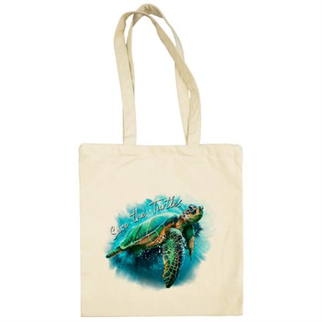 Bolsa de tela save the turtles salvad a las tortugas