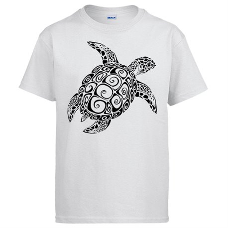 Camiseta ilustración de tortuga tribal maori