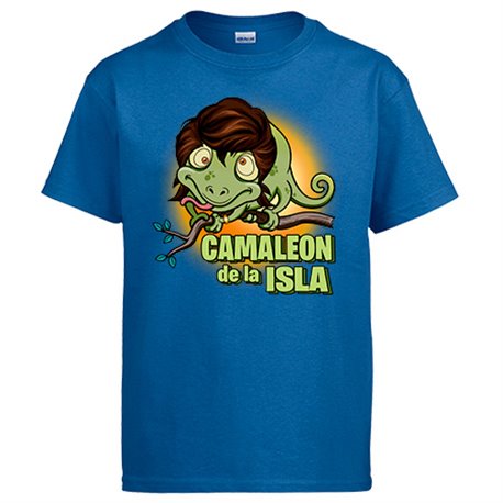 Camiseta ilustración parodia divertida de un camaleón de la isla