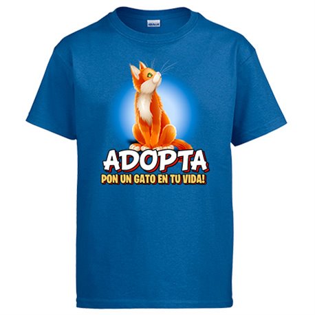 Camiseta adopta pon un gato en tu vida