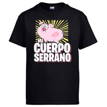 Camiseta cerdito divertido mi cuerpo serrano