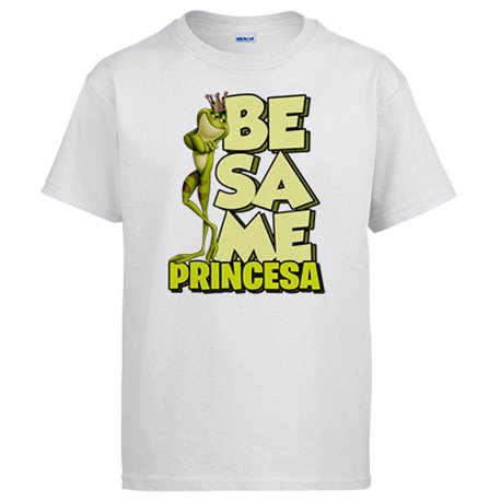 Camiseta dibujo divertido rana bésame princesa