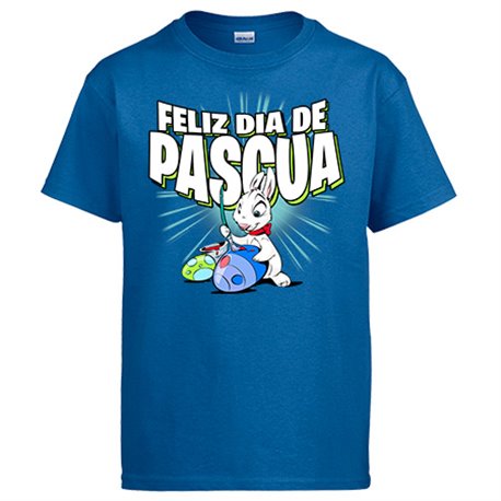 Camiseta feliz día de pascua huevo conejo