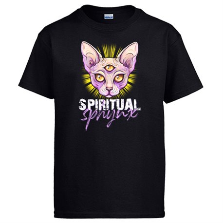 Camiseta ilustración de gato spiritual Sphynx