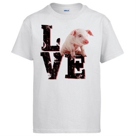 Camiseta Love Pig me gustan los certidos mascotas