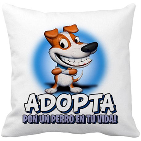Cojín con relleno adopta por un perro en tu vida
