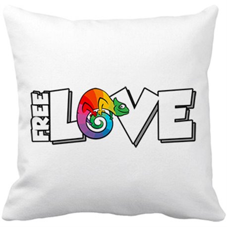 Cojín con relleno amor por los camaleones camaleón