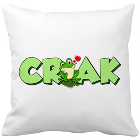 Cojín con relleno dibujo divertido amor de una rana