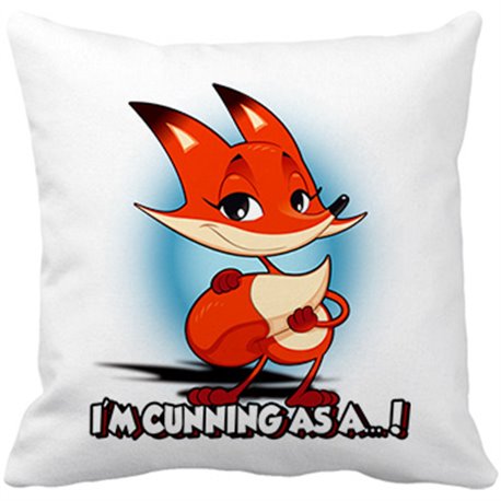 Cojín con relleno frase tan astuto como un zorro