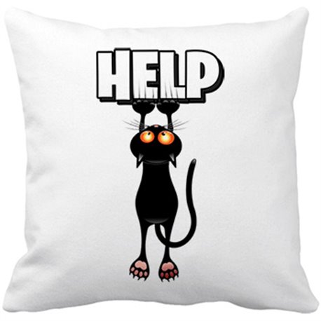 Cojín con relleno gato divertido cayéndose