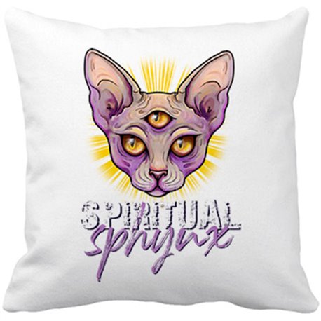 Cojín con relleno ilustración de gato spiritual Sphynx