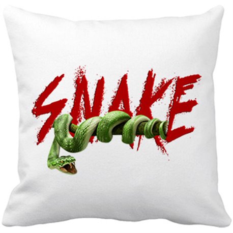 Cojín con relleno ilustración de serpiente de la selva