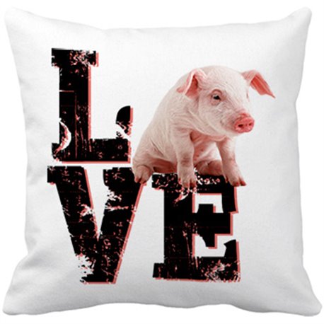 Cojín con relleno Love Pig me gustan los certidos mascotas