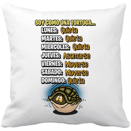 Cojín con relleno soy como una tortuga meme divertido para chica