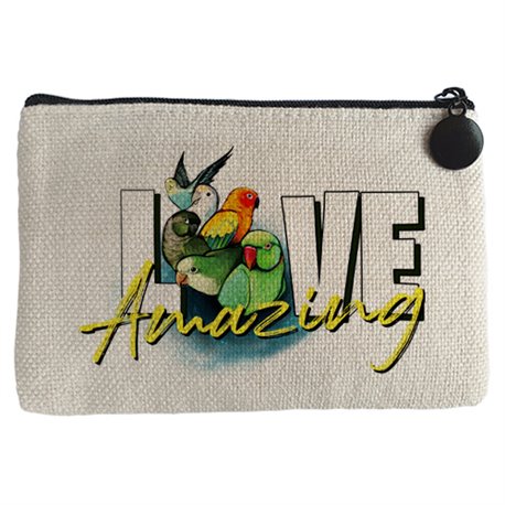 Monedero amor por los pájaros loros