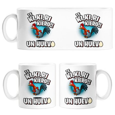 Taza frase divertida te quiero un huevo