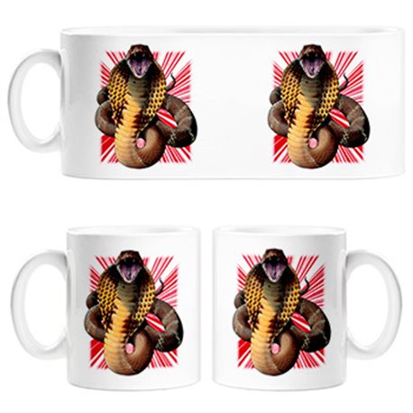 Taza ilustración de serpiente salvaje