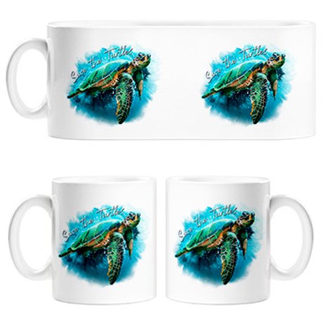 Taza save the turtles salvad a las tortugas