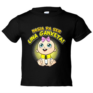 Camiseta bebé nacida para ser una Ganxeta para aficionada al fútbol de Reus