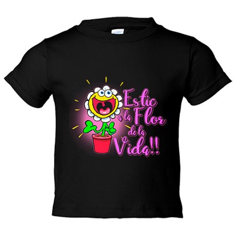 Camiseta niño Estic a la flor de la vida rosa