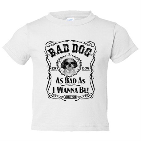 Camiseta bebé frase perro raza Shih Tzu Bad dog as bad as I wanna be
