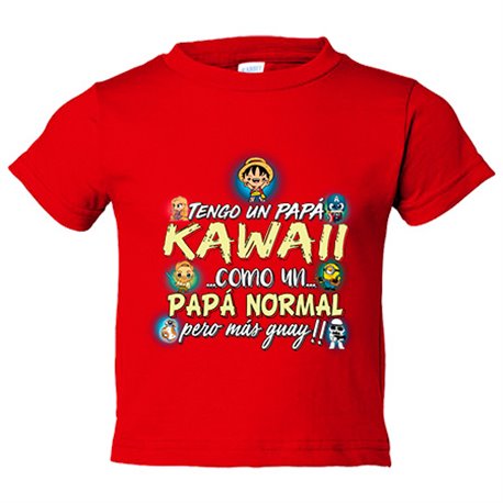 Camiseta bebé tengo un papá Kawaii como un papá normal pero más guay